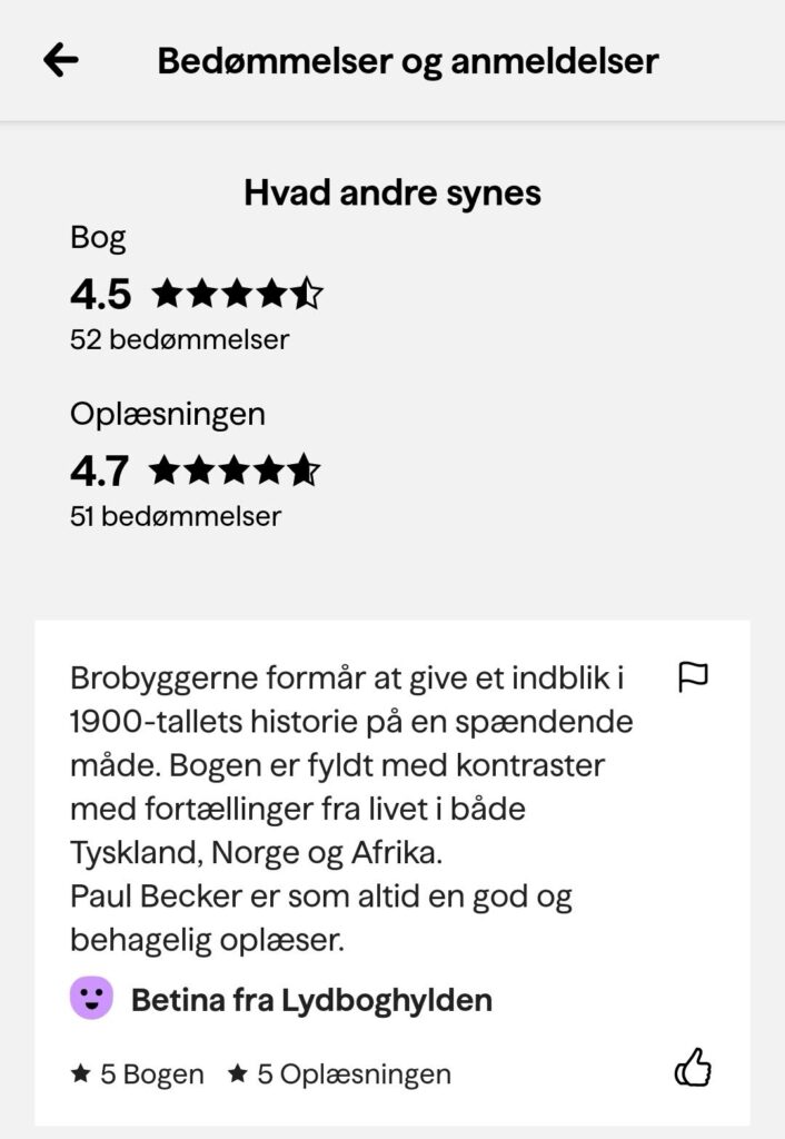 Brobyggerne lydbog anmeldelse