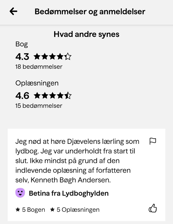 Djævelens lærling lydbog anmeldelse