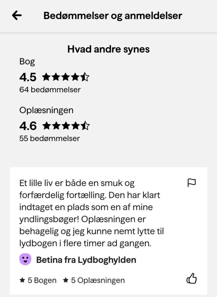 Et lille liv lydbog anmeldelse