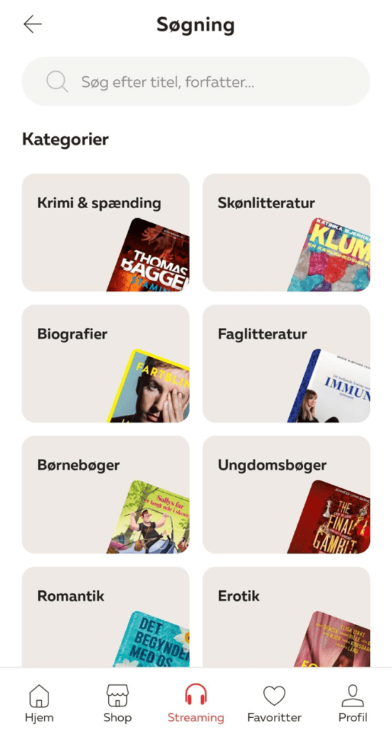 Bog & idé app søgning