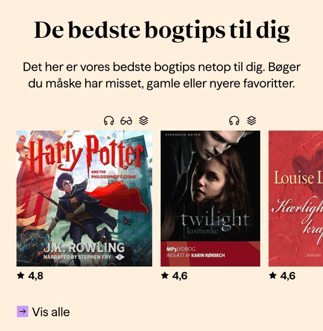 BookBeat personlige boganbefalinger