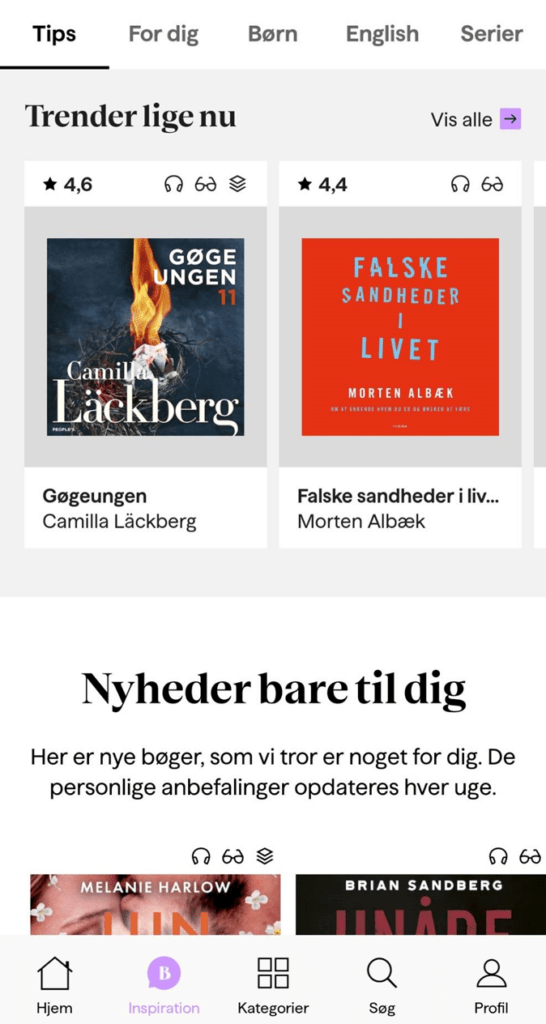 BookBeat bøger der trender lige nu