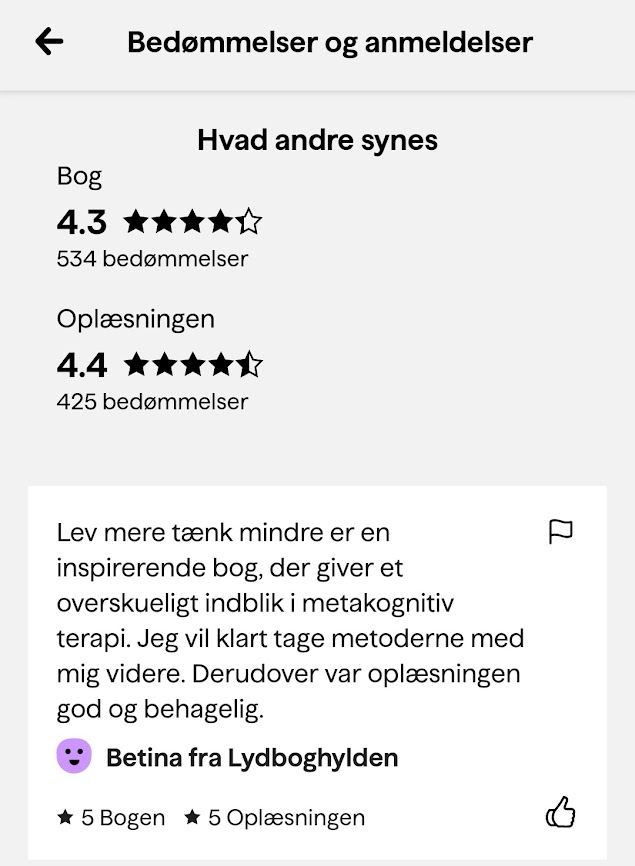 Lev mere tænk mindre lydbog anmeldelse